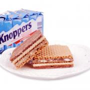 五层酥脆 好吃停不下 德国Knoppers牛奶榛子巧克力威化饼干 250g【3条组合】