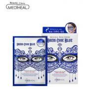 韩国直邮MEDIHEAL美迪惠尔(可莱丝)蕾丝面具假面舞会面膜贴(蓝色)光滑嫩肤10片盒